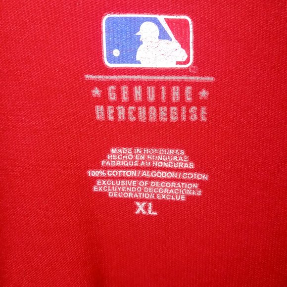 NL GENUINE MERCHANDISE  PHILADELPHIA PHILLIES MENS RED TEE SHIRT SZ XL - Picture 3 of 4